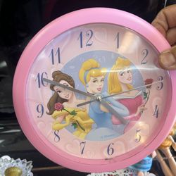 Disney Princess wall clock. Belle, Cinderella, and Sleeping Beauty