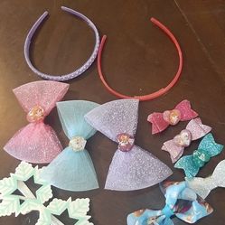 Frozen Set Hair Bows And Glasses