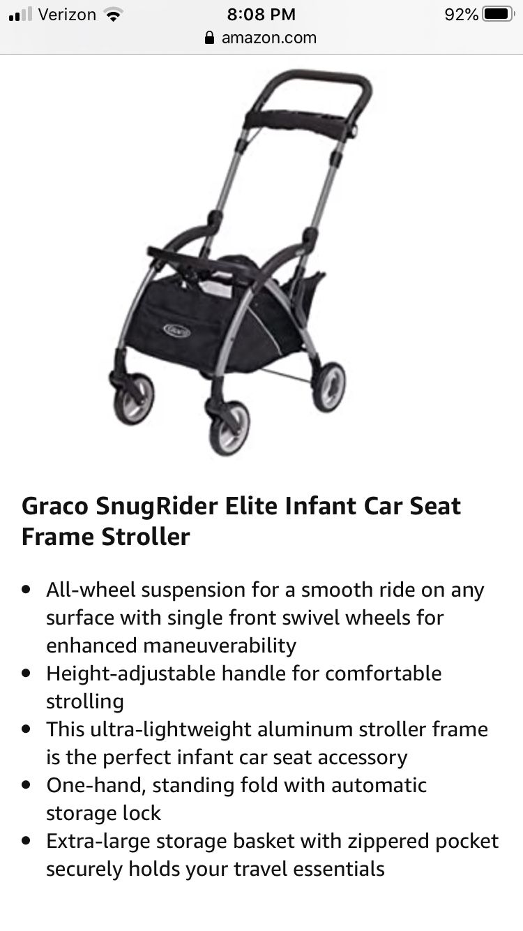 Graco Snugrider Elite car seat frame stroller