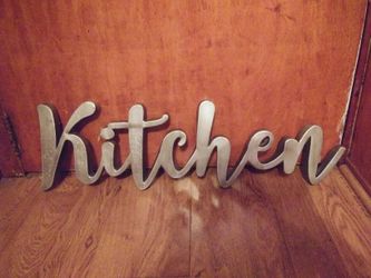 Cursive Kitchen Metal Wall Sign