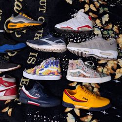 Nike, Van's, Brooks, Fila, Adidas 