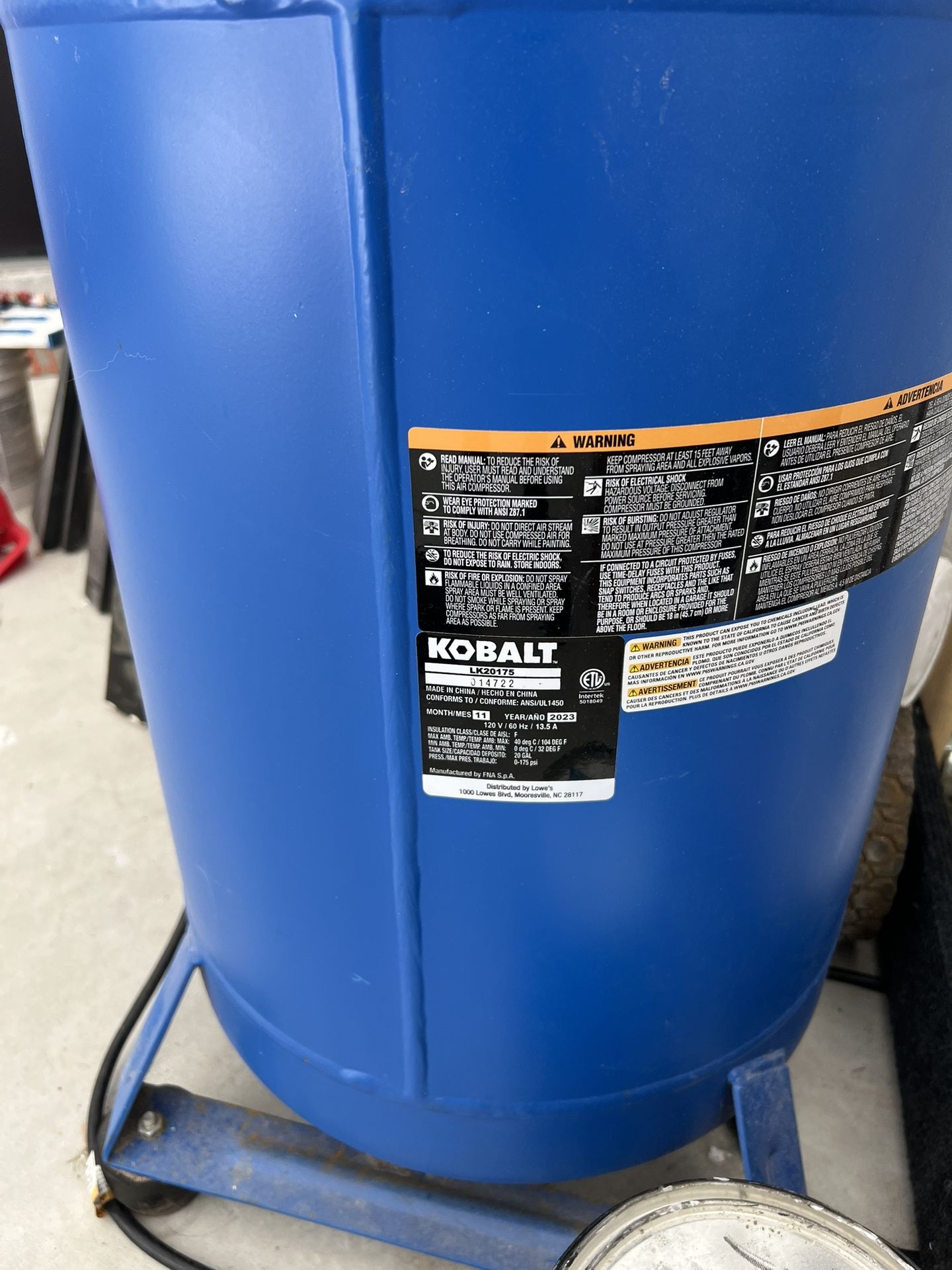 Kobalt Compressor Like New