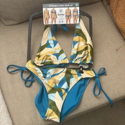 Brand New Hurley Reversible 2-piece Teal Bikini Set (XL)