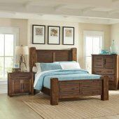 Vintage Bourbon 4 Piece Rustic Bedroom Set - Queen or King (NO CREDIT CHECK FINANCING AVAILABLE)