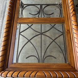 Beautiful Rustic Coffee & 2- End Tables  Beveled Glass Tops 