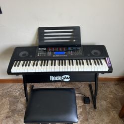 Rock jam Piano / Keyboard With Adjustable Stand And Stool