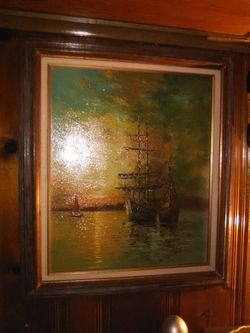Old preserved ship painting