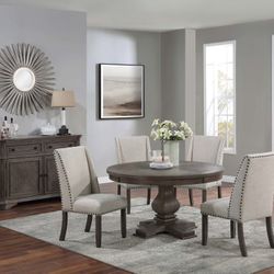 54” ROUND DINING TABLE WITH 4 CHAIRS