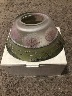Glass mini lamp shade garden scene