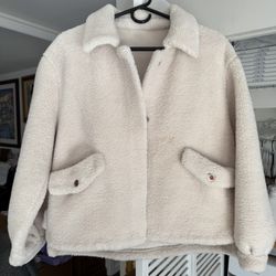 New! Women’s Cream Sherpa Jacket Suede lined. Size: M  Brand new, never worn. Only washed once after purchase.
