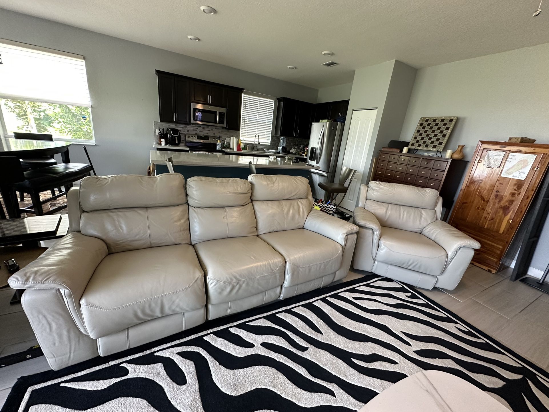 Italian Leather Sofa and Recliner