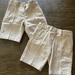 2 girl khaki uniform shorts size 7