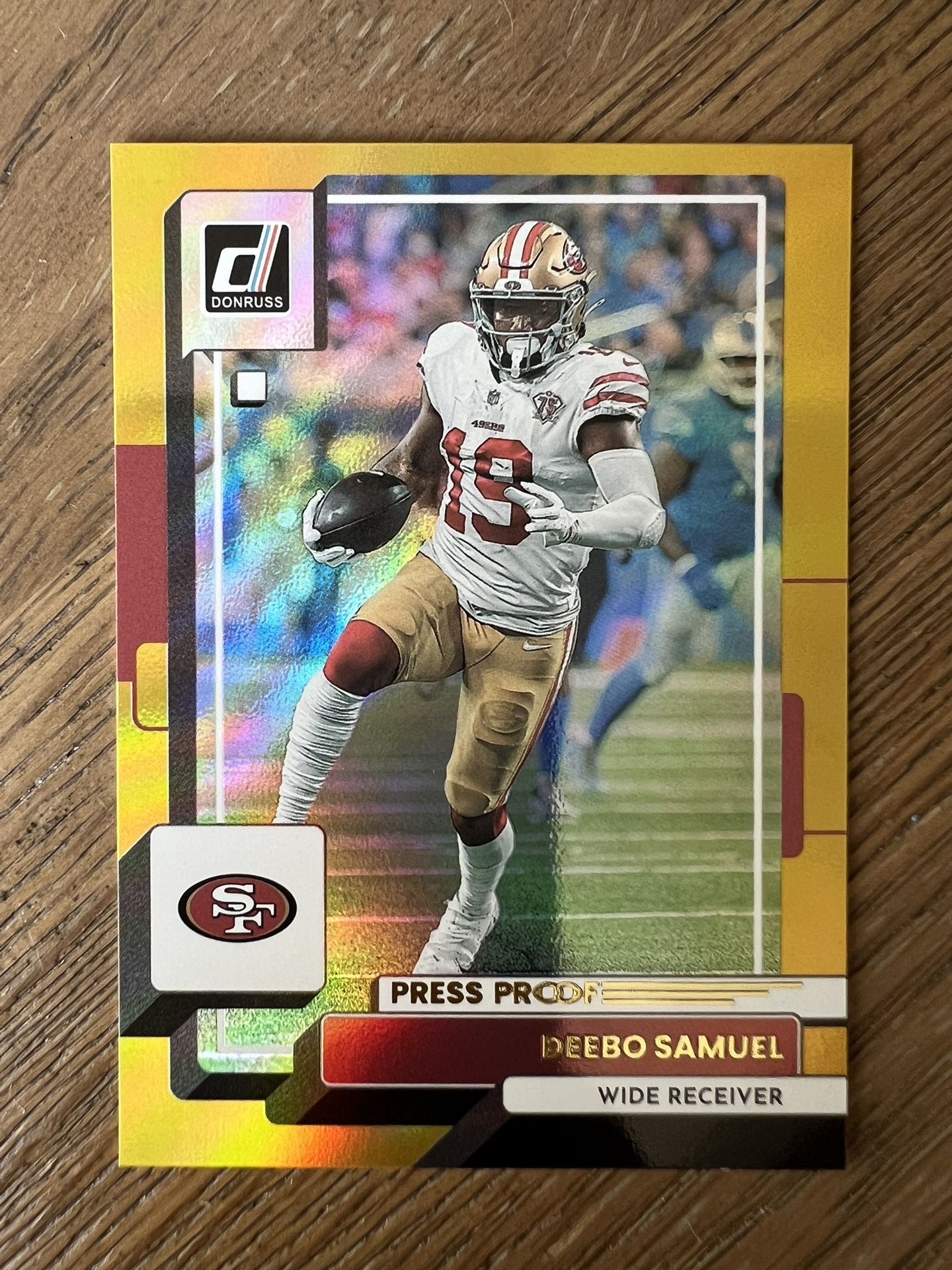 2022 Panini Donruss Deebo Samuel Gold Press Proof #22-San Francisco 49ers