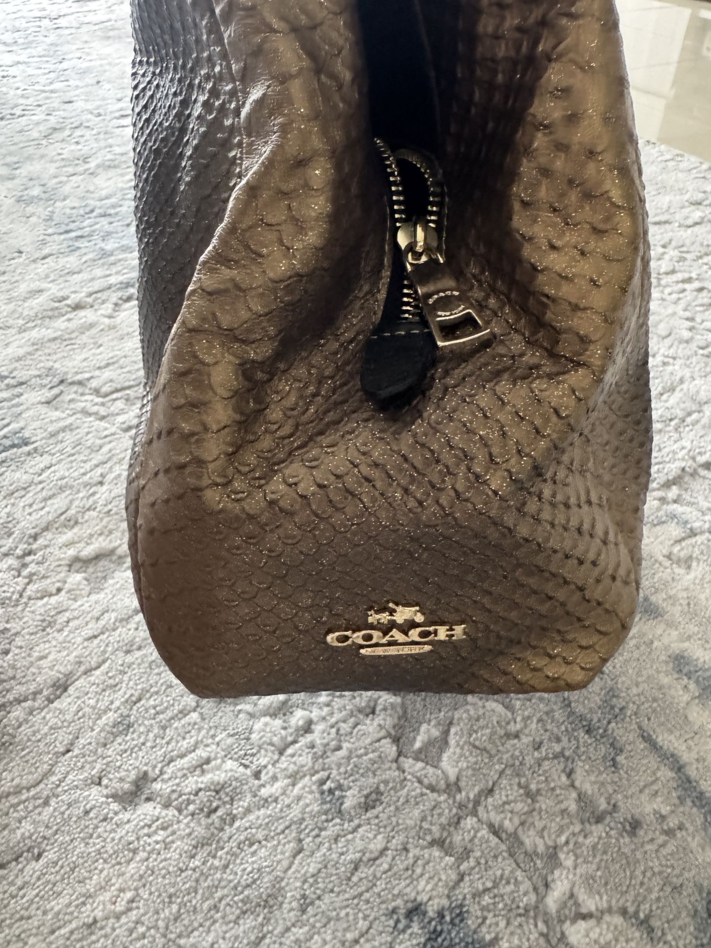 Vintage Gold Snakeskin Coach Bag