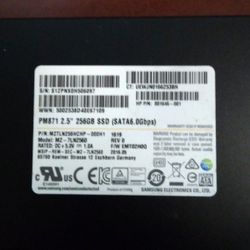 256 Gigibyte SSD SATA Hard Drive