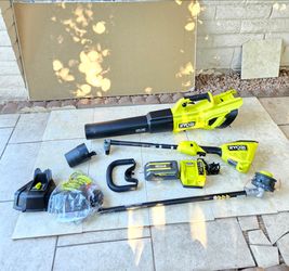 RYOBI 40V HP Brushless Weed Eater EXPAND-IT Attachment Capable String Trimmer & Leaf Blower 650CFM KIT