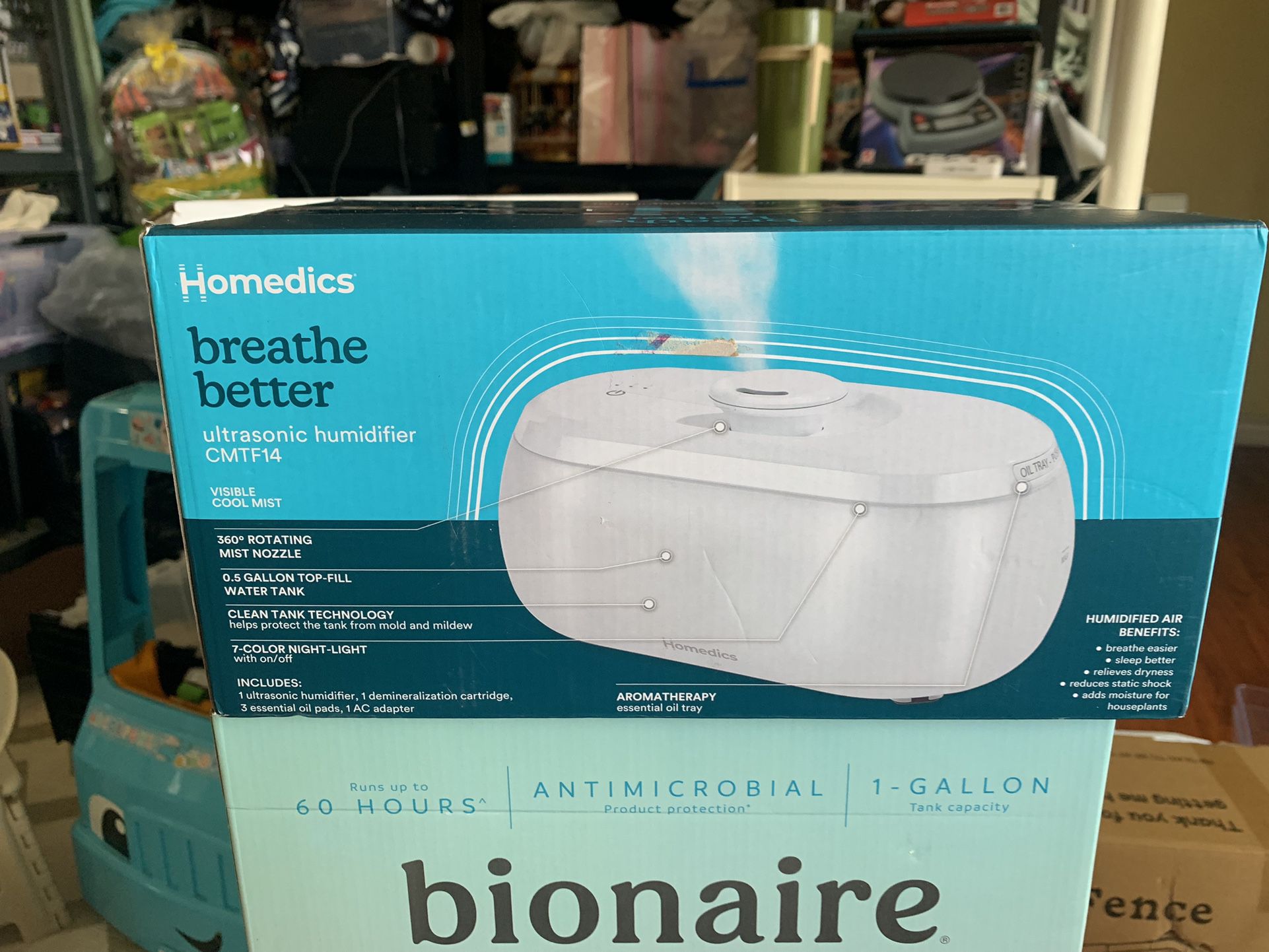 Homedics Top Fill Ultrasonic Humidifier with Night Light and Aromatherapy