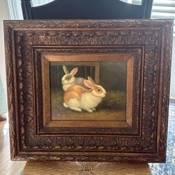 Bunny oil painting