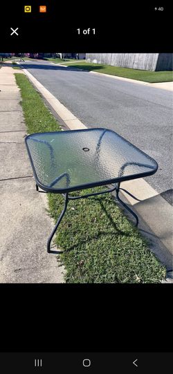 Outdoor Patio Table with Glass Top