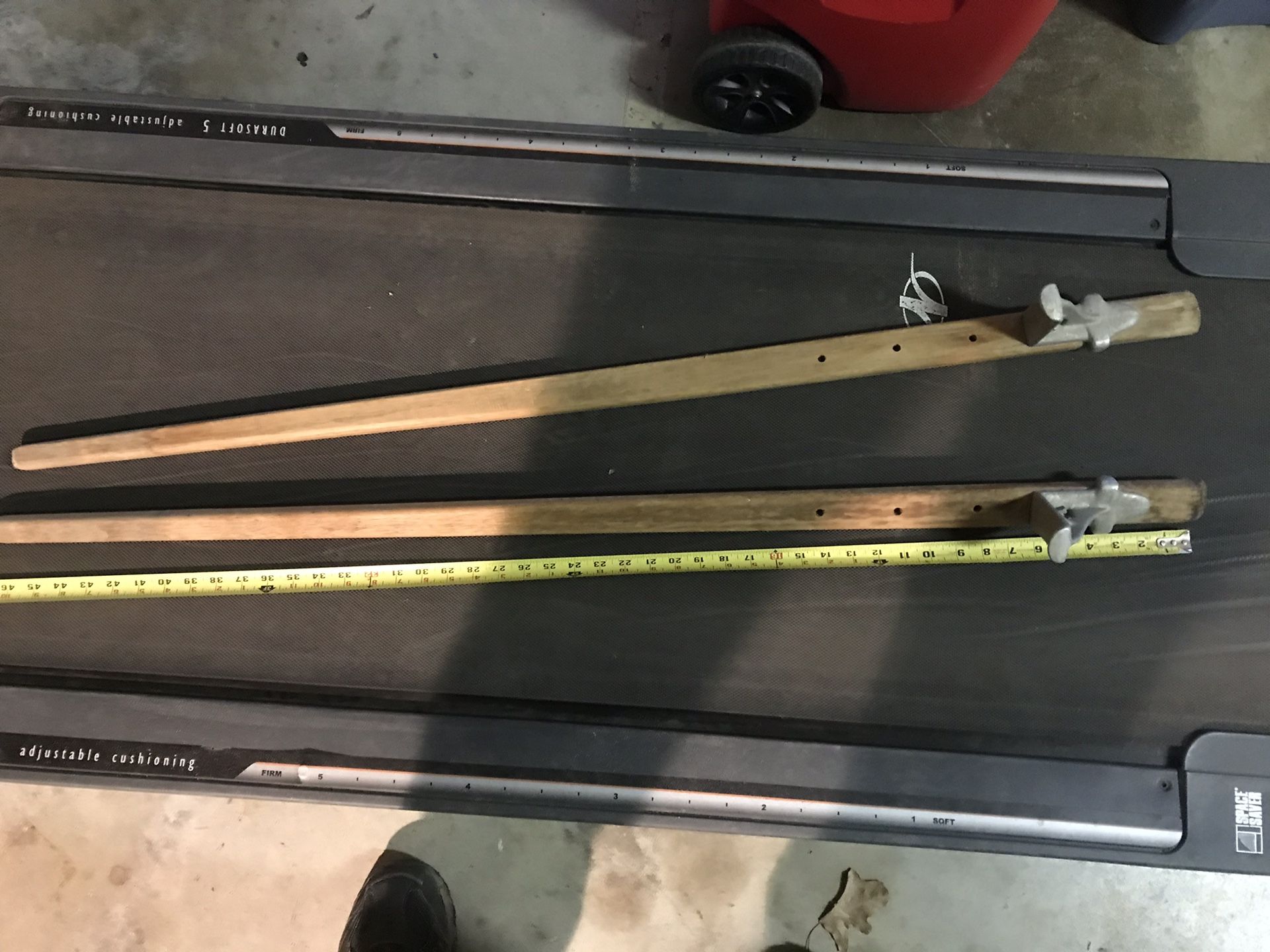 Adjustable, antique, wooden stilts for kids