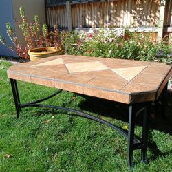 Heavy Coffee Table Indoor Outdoor w Ceramic Tile 47" x 30" x 19"