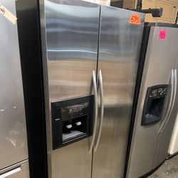 Stainless Steel Kitchen Aid Side By Side Refrigerator 