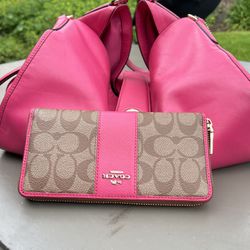 Coach Pink Bag & Wallet 