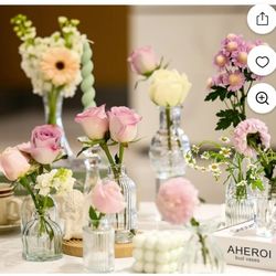 32 Pcs Bud Vase Set, Clear Vases for Centerpieces, Cute Glass Bud Vases Small Vases for Flowers, Mini Vase Flower Vase Set for Wedding Decorations, Ro