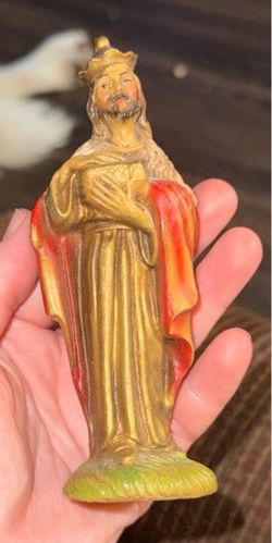VINTAGE ITALY WISE MAN KING CHRISTMAS NATIVITY MANGER FIGURINE