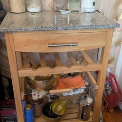Wooden Kitchen Island With granite Top 