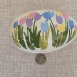 Vintage egg shaped ceramic trinket/jewelry holder only $10