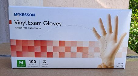 New Box McKesson Disposable Vinyl Gloves Size Medium M Med
