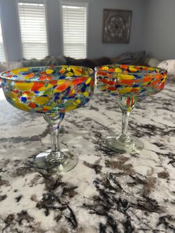 Colorful Confetti Margarita Glasses (Set of 2)