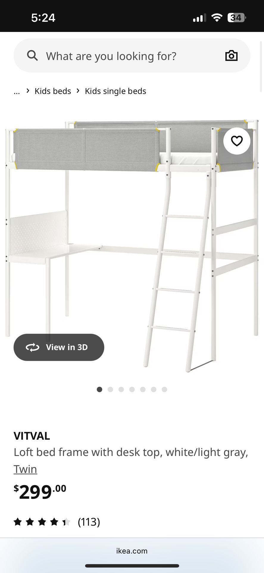 IKEA Twin Bed With Desk