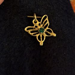 May Birthstone Butterfly Pendant 