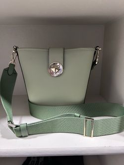 Kate Spade Audrey Mini Bucket Bag in smooth sage green leather