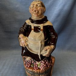 Vintage Barsottini (1969) Grape Stomping Monk Wine Decanter - Great Condition! 