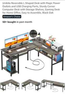 4 Available - Modern L-Shaped Desks with Outlets - $40 OBO