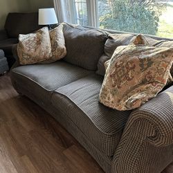 Sofa Two Cushion, Clayton Marcus Couch With Four Pillows