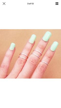 5pcs Silver Midi Rings