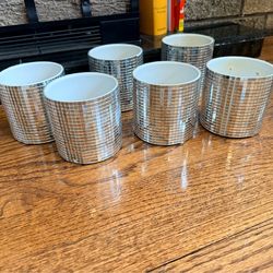 cylindrical disco ball vase - set of 6