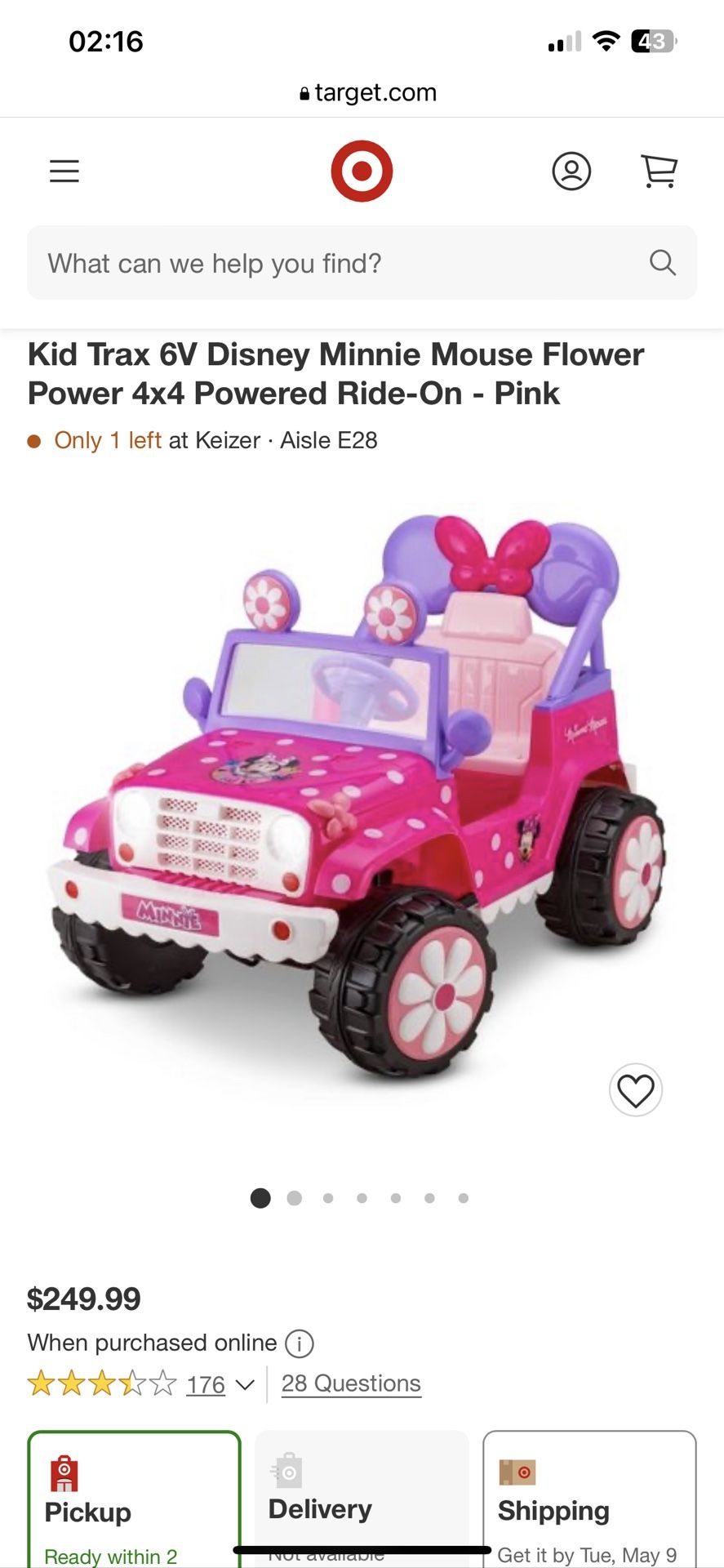 Flower Power Minnie Power Wheels Car Coche Electrico Minnie Mouse