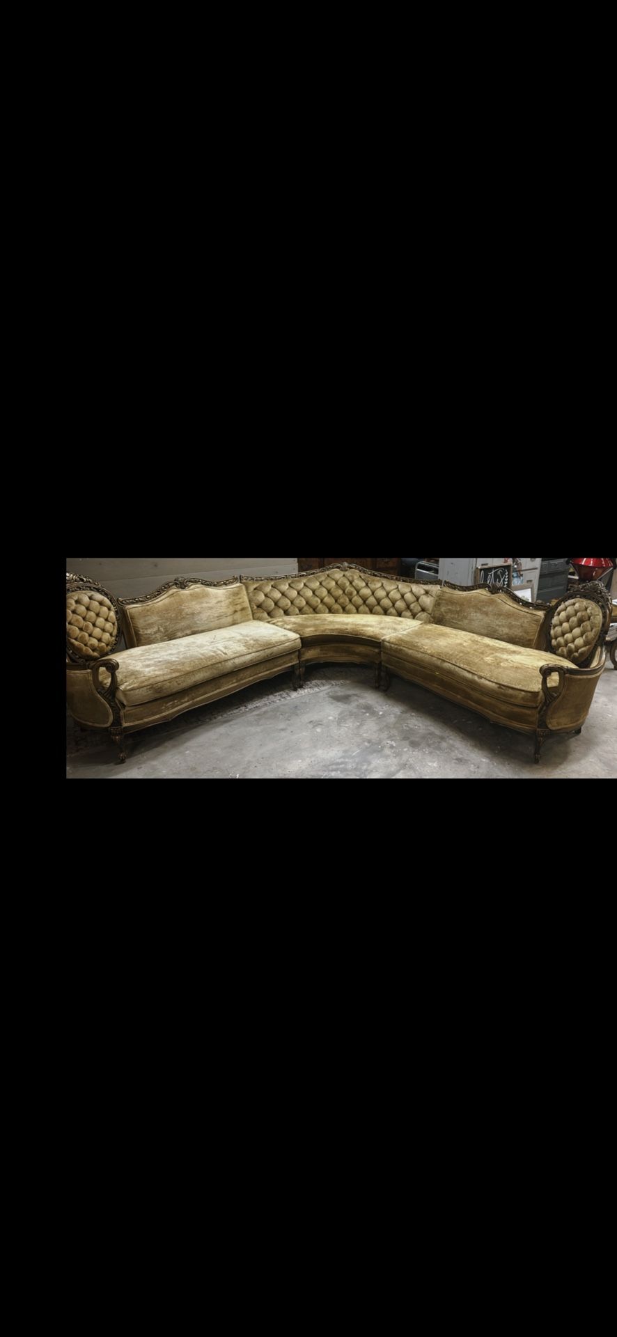 Antique 3 Piece French Provincial Sectional