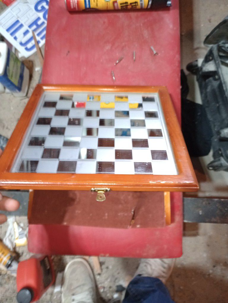 Wood And Glass Full Chess Set