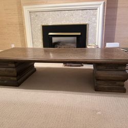 Large Green-brown Wood Coffee Table