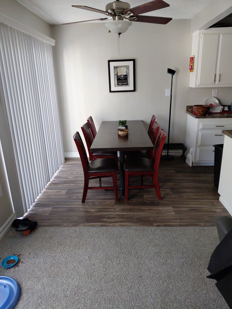 Table And Six Chairs From A Restaurant