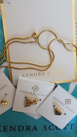 Kendra Scott New charm love heart & necklace chain set