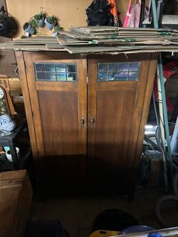 Antique wood armoire