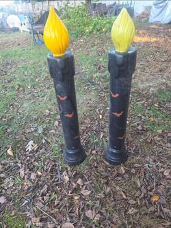 Two Halloween blow mold candles the price is firm