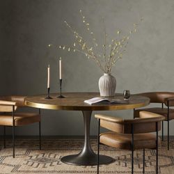 $3.7K Four Hands Evans 60” round dining table